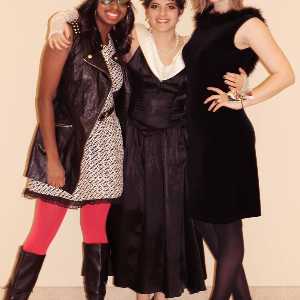 Retro 80's Black and White Roberta Dress W/ Bow